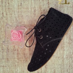Zapato de Cuero Negro Perforado